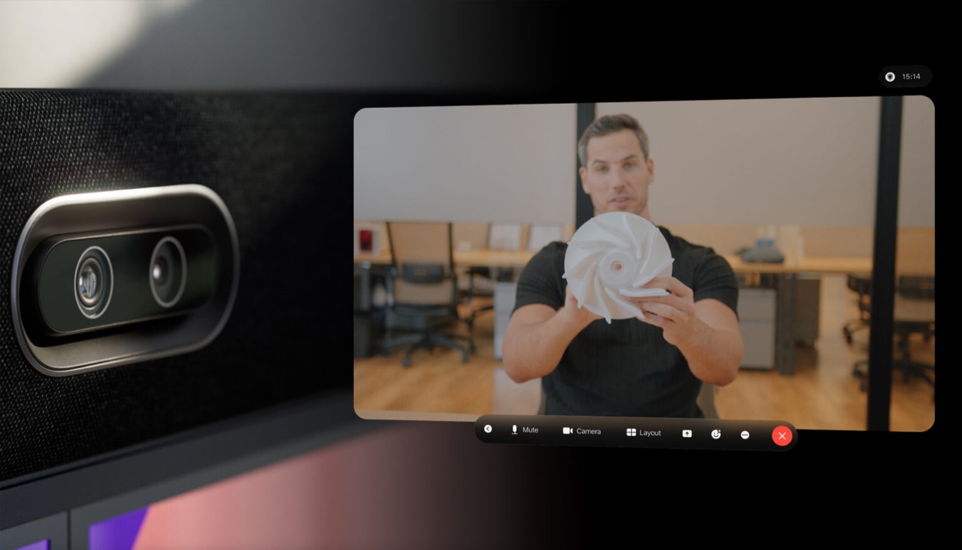 Webex Spatial Meetings 在 Apple Vision Pro 中呈现具有立体深度的远程参与者